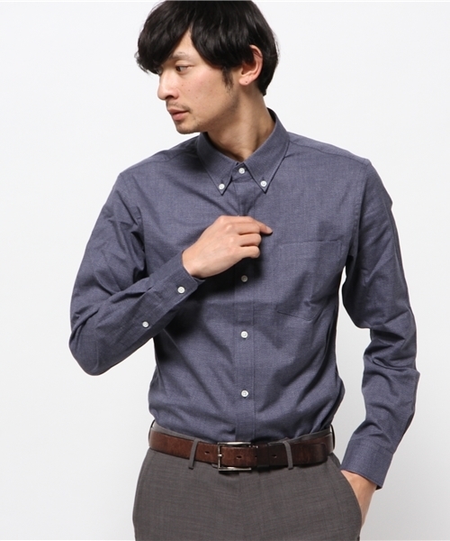 EDIFICE（エディフィス）の「◇メランジオックス ボタンダウンシャツ（シャツ/ブラウス・メンズ・サックスブルー/ピンク/グリーン/ブルー系その他/ホワイト・50/46/48/44）」の7枚目の写真