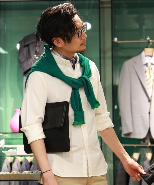 EDIFICE（エディフィス）の「◇メランジオックス ボタンダウンシャツ（シャツ/ブラウス・メンズ・サックスブルー/ピンク/グリーン/ブルー系その他/ホワイト・50/46/48/44）」の21枚目の写真