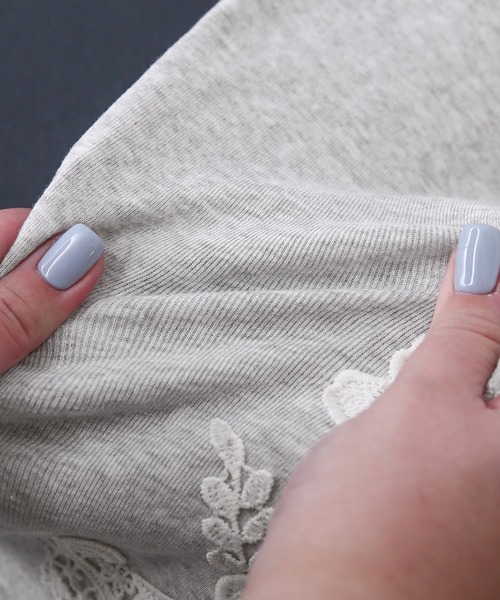 osharewalker（オシャレウォーカー）の「【廃盤】『フラワーモチーフ裾レースレギンス』（レギンス/スパッツ・レディース・杢グレー/ブラック・2/1）」の16枚目の写真