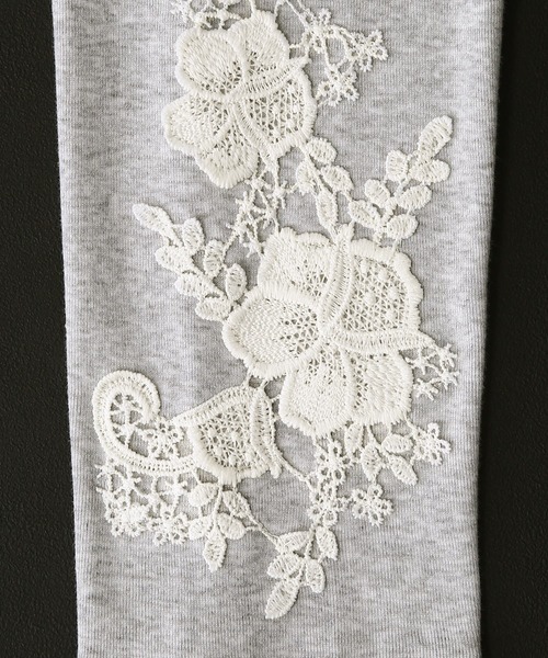 osharewalker（オシャレウォーカー）の「【廃盤】『フラワーモチーフ裾レースレギンス』（レギンス/スパッツ・レディース・杢グレー/ブラック・2/1）」の18枚目の写真