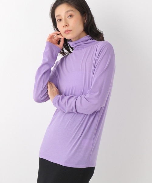 LEPSIM(レプシィム)の「シアーレイヤードタートル 273828(Tシャツ/カットソー・レディース・ブラック/パープル/オフホワイト・FREE)」の3枚目の写真