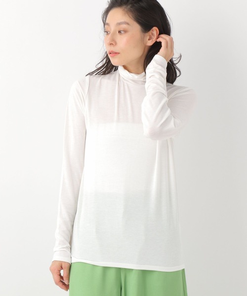 LEPSIM(レプシィム)の「シアーレイヤードタートル 273828(Tシャツ/カットソー・レディース・ブラック/パープル/オフホワイト・FREE)」の2枚目の写真