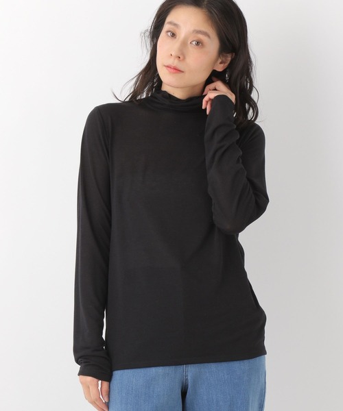 LEPSIM(レプシィム)の「シアーレイヤードタートル 273828(Tシャツ/カットソー・レディース・ブラック/パープル/オフホワイト・FREE)」の1枚目の写真