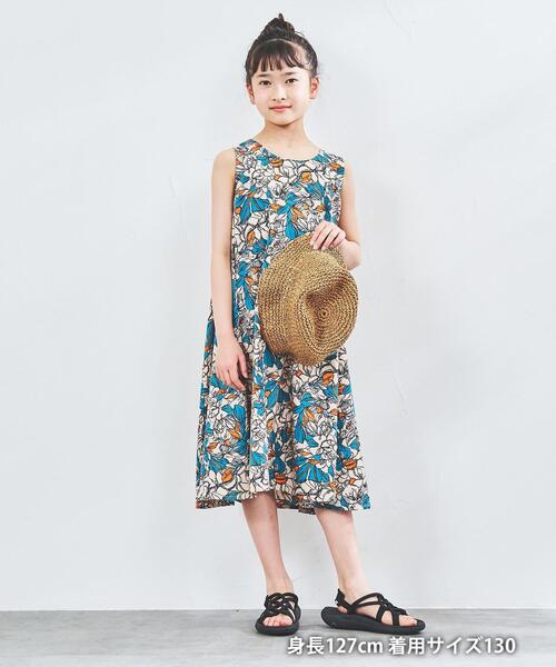 coen（コーエン）の「【coen キッズ/ジュニア】総柄プリントノースリーブワンピース（ワンピース・キッズ・ベージュ/ネイビー・110/130/150）」の11枚目の写真