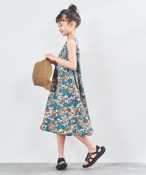 coen（コーエン）の「【coen キッズ/ジュニア】総柄プリントノースリーブワンピース（ワンピース・キッズ・ベージュ/ネイビー・110/130/150）」の10枚目の写真