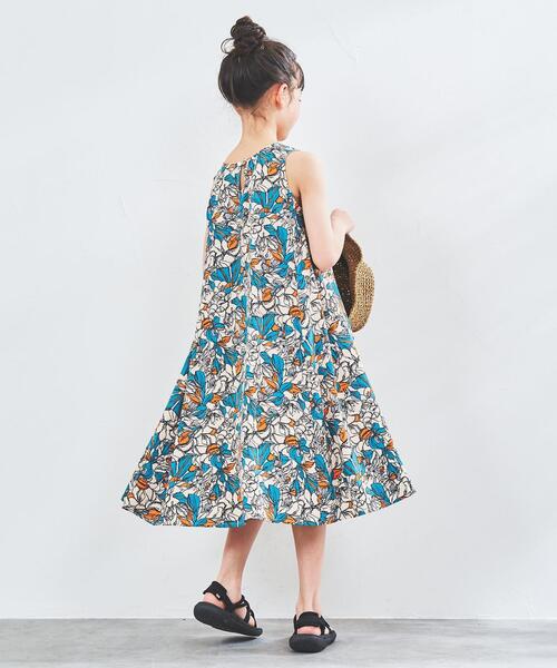 coen（コーエン）の「【coen キッズ/ジュニア】総柄プリントノースリーブワンピース（ワンピース・キッズ・ベージュ/ネイビー・110/130/150）」の9枚目の写真