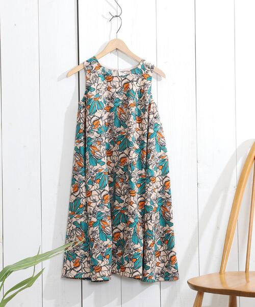 coen（コーエン）の「【coen キッズ/ジュニア】総柄プリントノースリーブワンピース（ワンピース・キッズ・ベージュ/ネイビー・110/130/150）」の22枚目の写真