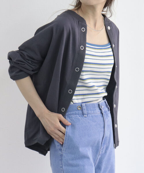 fredy repit（フレディレピ）の「ドライタッチスナップカーディガン（Tシャツ/カットソー・レディース・オフホワイト/ホワイト系その他3/ピンク系その他3/チャコールグレー・38）」の4枚目の写真