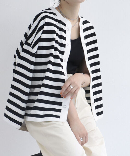 fredy repit（フレディレピ）の「ドライタッチスナップカーディガン（Tシャツ/カットソー・レディース・オフホワイト/ホワイト系その他3/ピンク系その他3/チャコールグレー・38）」の3枚目の写真