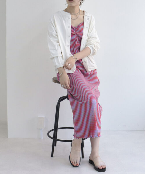 fredy repit（フレディレピ）の「ドライタッチスナップカーディガン（Tシャツ/カットソー・レディース・オフホワイト/ホワイト系その他3/ピンク系その他3/チャコールグレー・38）」の6枚目の写真