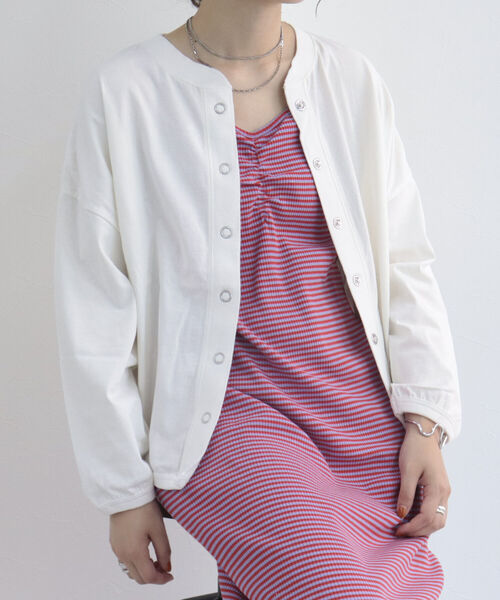 fredy repit（フレディレピ）の「ドライタッチスナップカーディガン（Tシャツ/カットソー・レディース・オフホワイト/ホワイト系その他3/ピンク系その他3/チャコールグレー・38）」の7枚目の写真