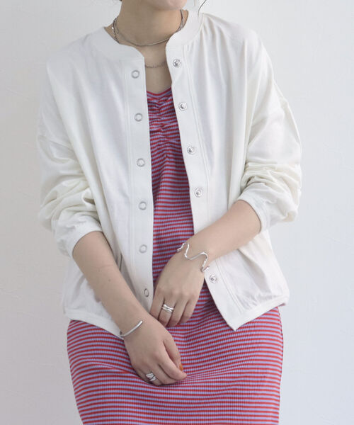 fredy repit（フレディレピ）の「ドライタッチスナップカーディガン（Tシャツ/カットソー・レディース・オフホワイト/ホワイト系その他3/ピンク系その他3/チャコールグレー・38）」の9枚目の写真