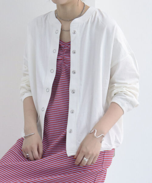 fredy repit（フレディレピ）の「ドライタッチスナップカーディガン（Tシャツ/カットソー・レディース・オフホワイト/ホワイト系その他3/ピンク系その他3/チャコールグレー・38）」の10枚目の写真