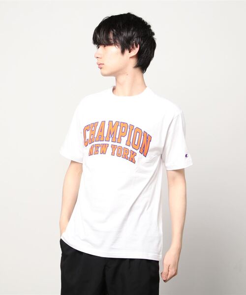 Champion（チャンピオン）の「Champion（チャンピオン）カレッジロゴ半袖Tシャツ（Tシャツ/カットソー・メンズ・ホワイト/ブラック/ネイビー/グレー/ライトグリーン・M/L/XL）」の8枚目の写真