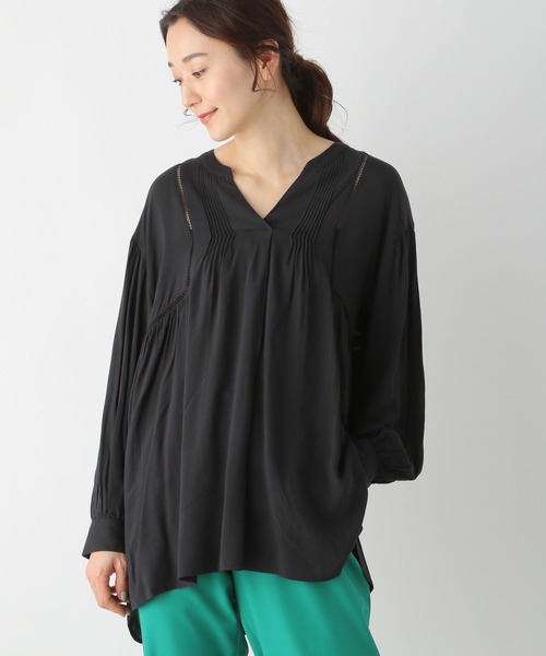 LEPSIM（レプシィム）の「レースブラウスチュニック　260477（シャツ/ブラウス・レディース・ブラック/オフホワイト・FREE）」の2枚目の写真