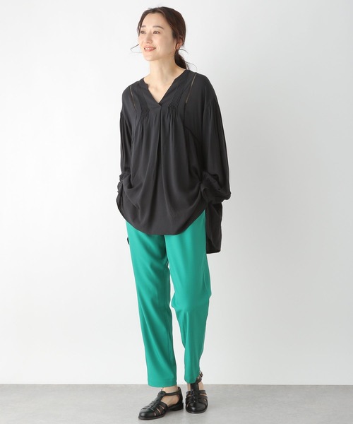 LEPSIM（レプシィム）の「レースブラウスチュニック　260477（シャツ/ブラウス・レディース・ブラック/オフホワイト・FREE）」の4枚目の写真