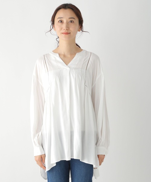 LEPSIM（レプシィム）の「レースブラウスチュニック　260477（シャツ/ブラウス・レディース・ブラック/オフホワイト・FREE）」の5枚目の写真