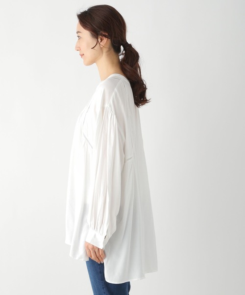 LEPSIM（レプシィム）の「レースブラウスチュニック　260477（シャツ/ブラウス・レディース・ブラック/オフホワイト・FREE）」の6枚目の写真