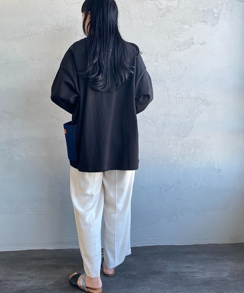UNIVERSAL OVERALL（ユニバーサルオーバーオール）の「[UNIVERSAL OVERALL/ユニバーサルオーバーオール] 別注 7分袖 カバーオールTシャツ（Tシャツ/カットソー・レディース・ブラック/グリーン/グレー/オレンジ/ホワイト・M/S/L）」の19枚目の写真