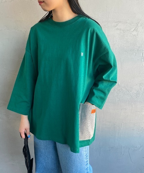 UNIVERSAL OVERALL（ユニバーサルオーバーオール）の「[UNIVERSAL OVERALL/ユニバーサルオーバーオール] 別注 7分袖 カバーオールTシャツ（Tシャツ/カットソー・レディース・ブラック/グリーン/グレー/オレンジ/ホワイト・M/S/L）」の21枚目の写真