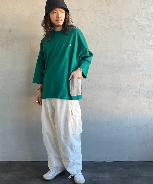 UNIVERSAL OVERALL（ユニバーサルオーバーオール）の「[UNIVERSAL OVERALL/ユニバーサルオーバーオール] 別注 7分袖 カバーオールTシャツ（Tシャツ/カットソー・レディース・ブラック/グリーン/グレー/オレンジ/ホワイト・M/S/L）」の13枚目の写真