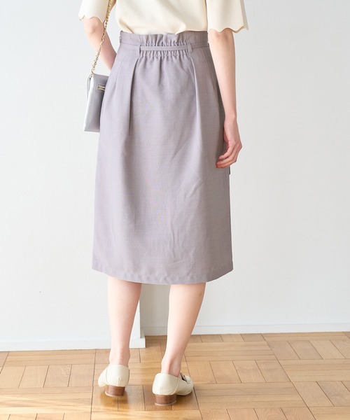 ROPE' PICNIC（ロペピクニック）の「【着丈が選べる/着丈短め】リネンライクラップスカート（スカート・レディース・ベージュ/ネイビー/サックスブルー/ラベンダー・40/38/36）」の15枚目の写真