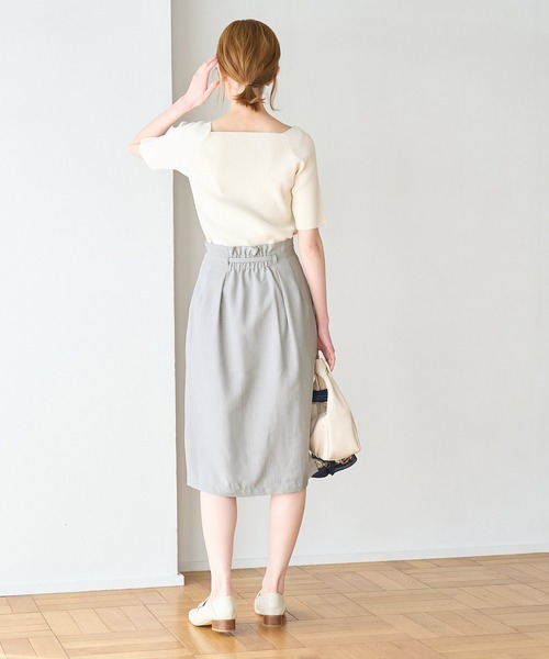 ROPE' PICNIC（ロペピクニック）の「【着丈が選べる/着丈短め】リネンライクラップスカート（スカート・レディース・ベージュ/ネイビー/サックスブルー/ラベンダー・40/38/36）」の18枚目の写真