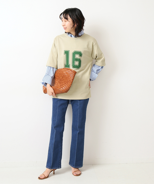 IENA（イエナ）の「LIEN Numberling 16 Tシャツ（Tシャツ/カットソー・レディース・ホワイト/グレー/グリーン系その他・FREE）」の6枚目の写真