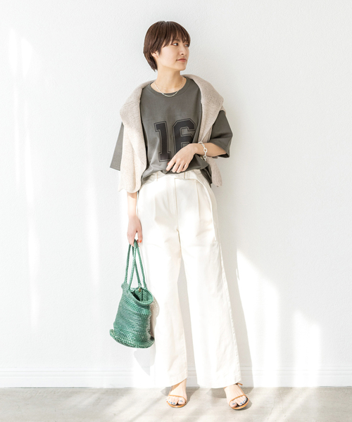 IENA（イエナ）の「LIEN Numberling 16 Tシャツ（Tシャツ/カットソー・レディース・ホワイト/グレー/グリーン系その他・FREE）」の10枚目の写真