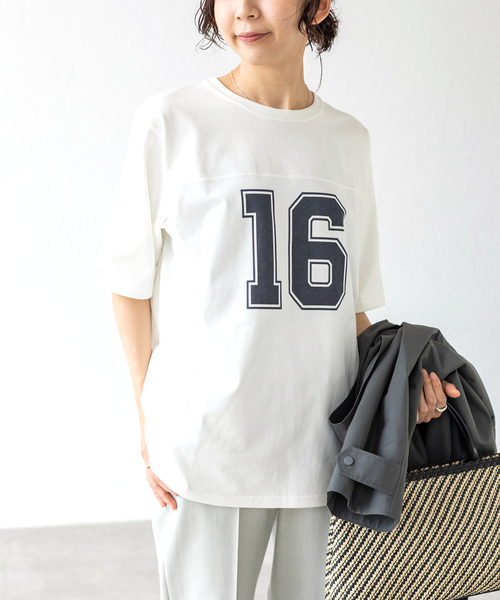 IENA（イエナ）の「LIEN Numberling 16 Tシャツ（Tシャツ/カットソー・レディース・ホワイト/グレー/グリーン系その他・FREE）」の14枚目の写真