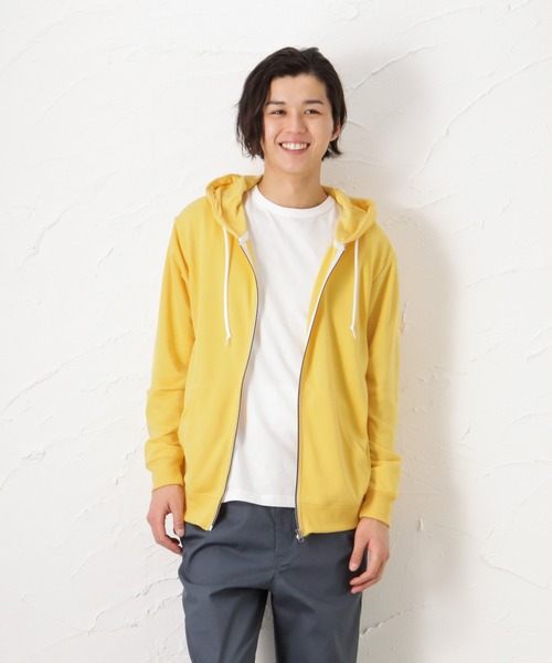 NAVY(ネイビー)の「裏毛無地カラージップアップパーカー(パーカー・メンズ・ホワイト/ブラック/ブルー/グレー/グリーン/イエロー/パープル/オレンジ・L/XL/M)」の7枚目の写真