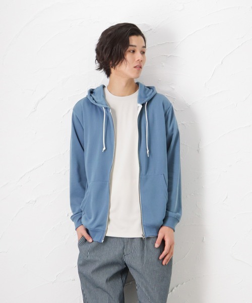 NAVY(ネイビー)の「裏毛無地カラージップアップパーカー(パーカー・メンズ・ホワイト/ブラック/ブルー/グレー/グリーン/イエロー/パープル/オレンジ・L/XL/M)」の5枚目の写真
