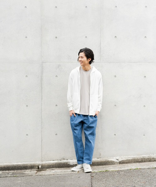 NAVY(ネイビー)の「裏毛無地カラージップアップパーカー(パーカー・メンズ・ホワイト/ブラック/ブルー/グレー/グリーン/イエロー/パープル/オレンジ・L/XL/M)」の12枚目の写真