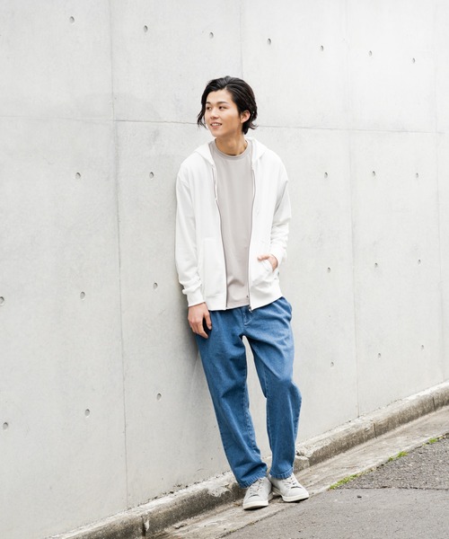 NAVY(ネイビー)の「裏毛無地カラージップアップパーカー(パーカー・メンズ・ホワイト/ブラック/ブルー/グレー/グリーン/イエロー/パープル/オレンジ・L/XL/M)」の13枚目の写真