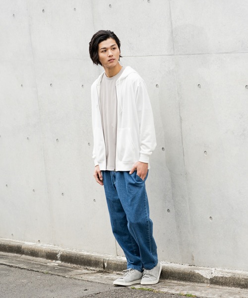 NAVY(ネイビー)の「裏毛無地カラージップアップパーカー(パーカー・メンズ・ホワイト/ブラック/ブルー/グレー/グリーン/イエロー/パープル/オレンジ・L/XL/M)」の15枚目の写真