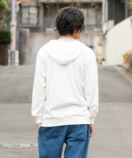 NAVY(ネイビー)の「裏毛無地カラージップアップパーカー(パーカー・メンズ・ホワイト/ブラック/ブルー/グレー/グリーン/イエロー/パープル/オレンジ・L/XL/M)」の18枚目の写真