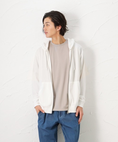 NAVY(ネイビー)の「裏毛無地カラージップアップパーカー(パーカー・メンズ・ホワイト/ブラック/ブルー/グレー/グリーン/イエロー/パープル/オレンジ・L/XL/M)」の19枚目の写真