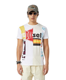 DIESEL | メンズ Tシャツ コントラストデザイン サステナブル(Tシャツ/カットソー)