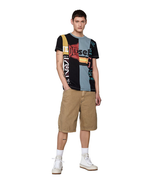 DIESEL（ディーゼル）の「メンズ Tシャツ コントラストデザイン サステナブル（Tシャツ/カットソー・メンズ・ホワイト系その他/ブラック系その他・LARGE/X-LARGE/MEDIUM/SMALL/XX-LARGE/XXX-LARGE/X-SMALL）」の9枚目の写真