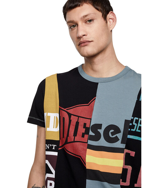 DIESEL（ディーゼル）の「メンズ Tシャツ コントラストデザイン サステナブル（Tシャツ/カットソー・メンズ・ホワイト系その他/ブラック系その他・LARGE/X-LARGE/MEDIUM/SMALL/XX-LARGE/XXX-LARGE/X-SMALL）」の10枚目の写真
