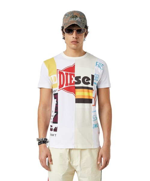 DIESEL（ディーゼル）の「メンズ Tシャツ コントラストデザイン サステナブル（Tシャツ/カットソー・メンズ・ホワイト系その他/ブラック系その他・LARGE/X-LARGE/MEDIUM/SMALL/XX-LARGE/XXX-LARGE/X-SMALL）」の12枚目の写真