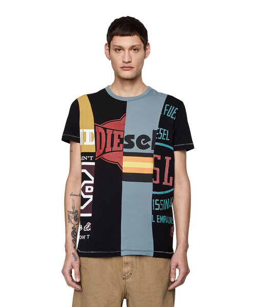 DIESEL（ディーゼル）の「メンズ Tシャツ コントラストデザイン サステナブル（Tシャツ/カットソー・メンズ・ホワイト系その他/ブラック系その他・LARGE/X-LARGE/MEDIUM/SMALL/XX-LARGE/XXX-LARGE/X-SMALL）」の14枚目の写真