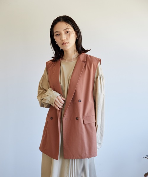 AMERICAN HOLIC（アメリカンホリック）の「ジレベスト（ベスト・レディース・ブラック/ライトベージュ・M/L）」の3枚目の写真