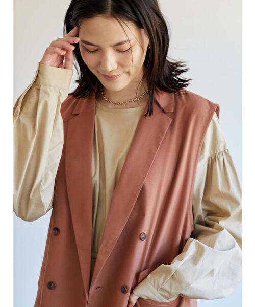 AMERICAN HOLIC（アメリカンホリック）の「ジレベスト（ベスト・レディース・ブラック/ライトベージュ・M/L）」の4枚目の写真