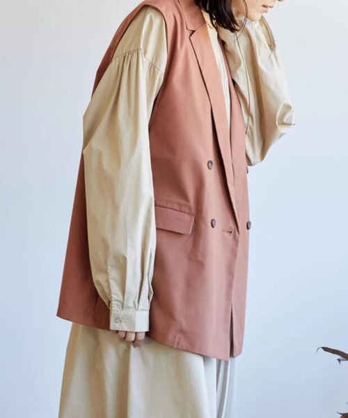 AMERICAN HOLIC（アメリカンホリック）の「ジレベスト（ベスト・レディース・ブラック/ライトベージュ・M/L）」の5枚目の写真