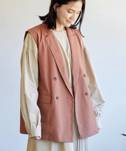 AMERICAN HOLIC（アメリカンホリック）の「ジレベスト（ベスト・レディース・ブラック/ライトベージュ・M/L）」の9枚目の写真