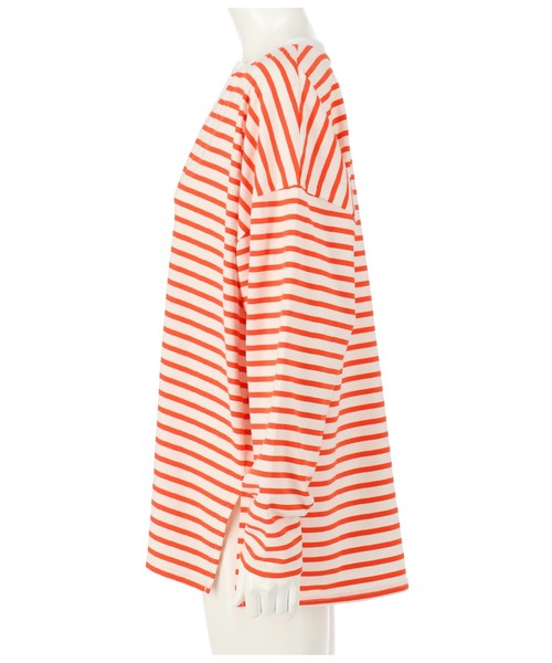 Settimissimo(セッティミッシモ)の「深キーネックボーダープルオーバ(Tシャツ/カットソー・レディース・オレンジ/ブラック・FREE)」の7枚目の写真