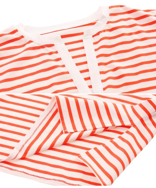 Settimissimo(セッティミッシモ)の「深キーネックボーダープルオーバ(Tシャツ/カットソー・レディース・オレンジ/ブラック・FREE)」の12枚目の写真