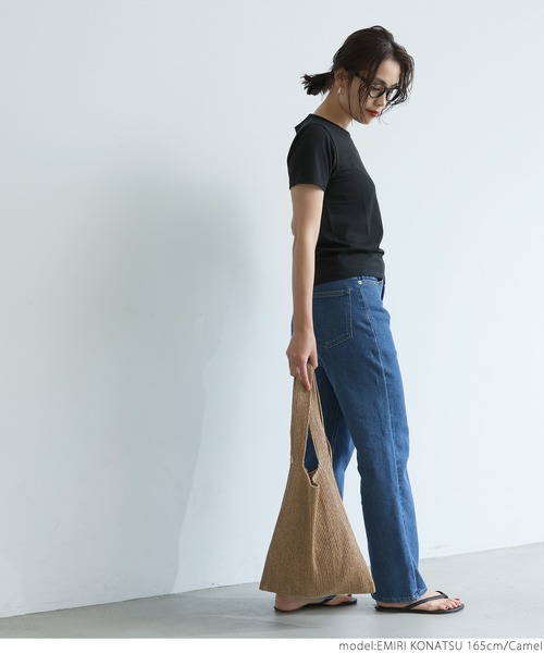 coca（coca）（コカ）の「夏素材メッシュバッグ（トートバッグ・レディース・キャメル/ライトベージュ・ONE SIZE）」の5枚目の写真