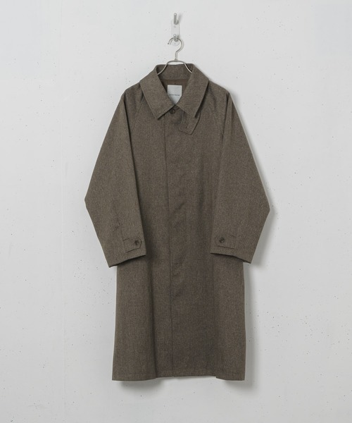 Alcindor Materials（アルシンダーマテリアルズ）の「Imitation tweed bal collar coat/イミテーションツィードバルカラーコート（ステンカラーコート・メンズ・ブラウン/グレー・MEDIUM/LARGE）」の2枚目の写真